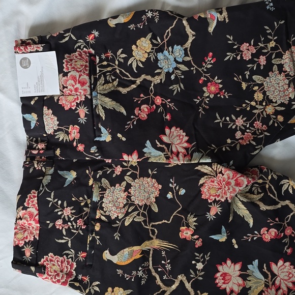 GP&J Baker X H&M Floral Bird Stovepipe Straight Leg Pants Sz 10 - Picture 6 of 12